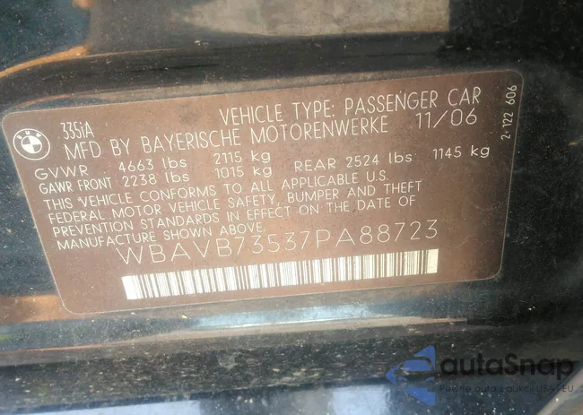 WBAVB73537PA88723: 40278340