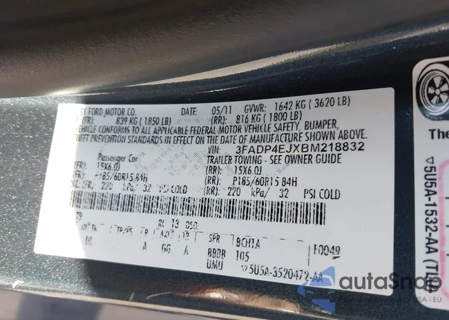 3FADP4EJXBM218832: 40279436