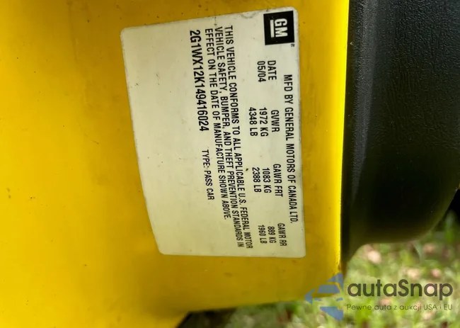 2G1WX12K149416024: 40279567