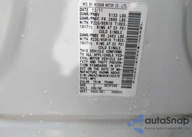 JN8AZ1MU9CW108376: 40281079