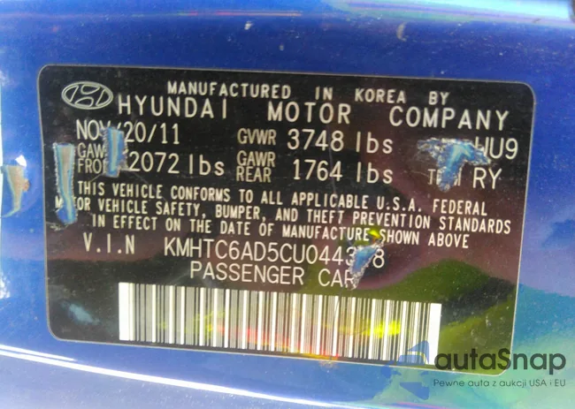 KMHTC6AD5CU044318: 40283557