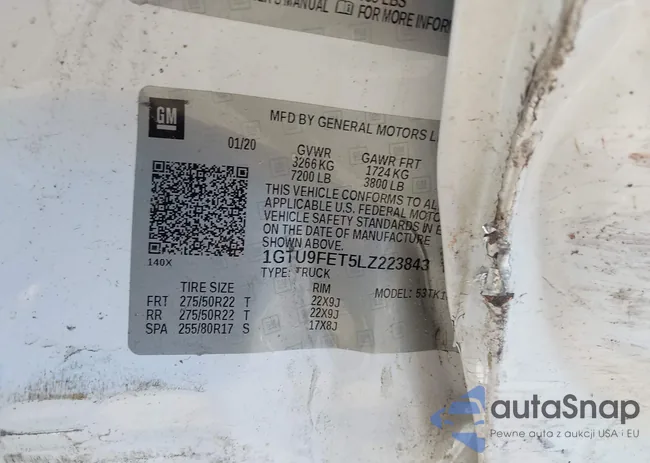 1GTU9FET5LZ223843: 40286331