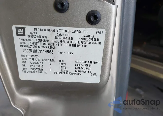 2GCEK19T621126065: 40290146