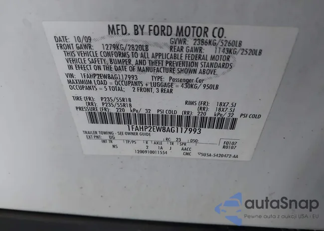 1FAHP2EW8AG117993: 40291204