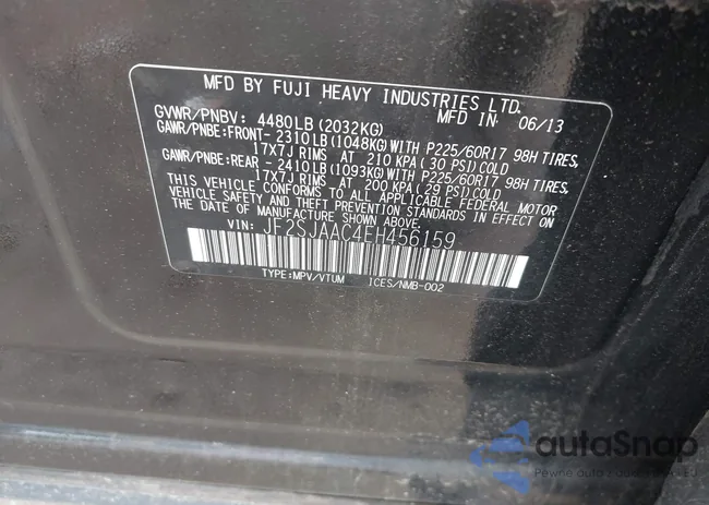 JF2SJAAC4EH456159: 40291383