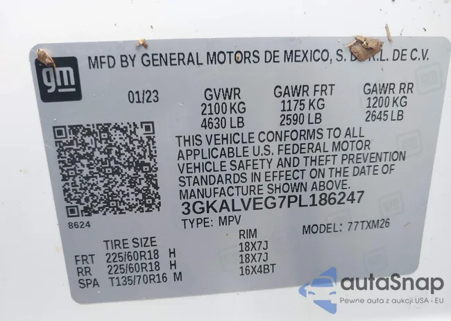 3GKALVEG7PL186247: 40293302