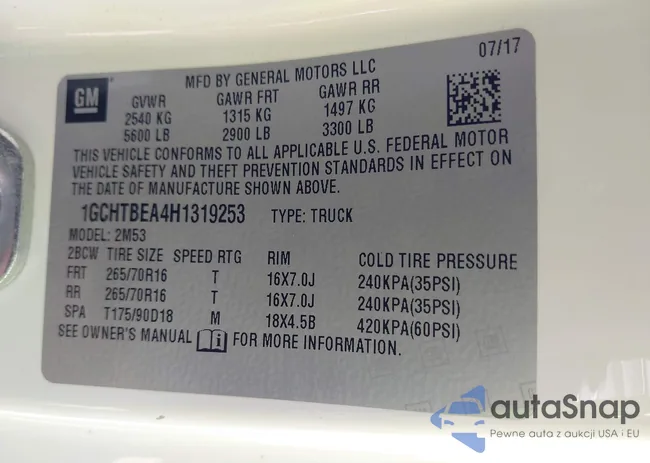 1GCHTBEA4H1319253: 40295381