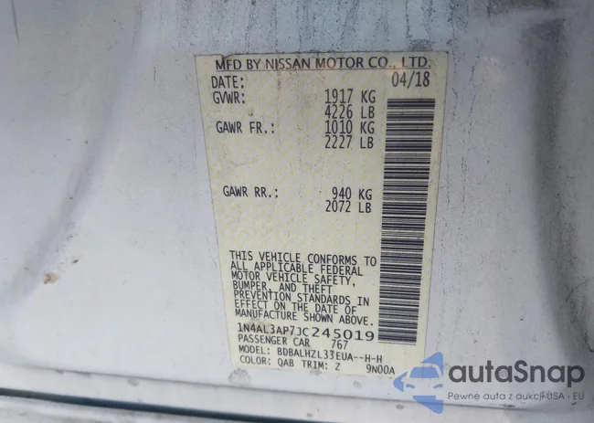 1N4AL3AP7JC245019: 40296498