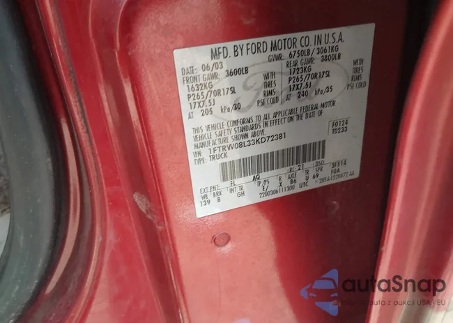 1FTRW08L33KD72381: 40295681