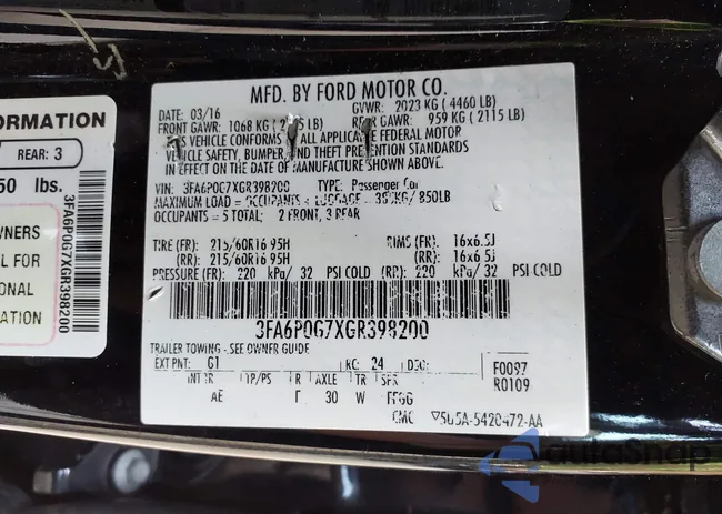 3FA6P0G7XGR398200: 40299032