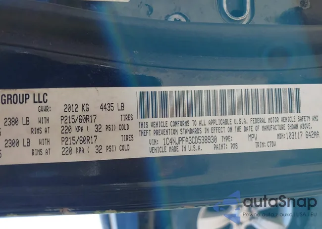 1C4NJPFA3CD538930: 40301284