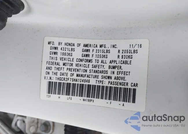 1HGCR2F75HA104946: 40301495