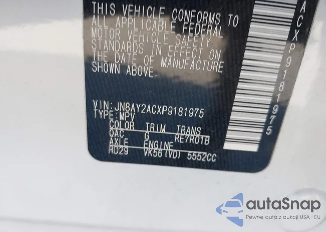 JN8AY2ACXP9181975: 40301592