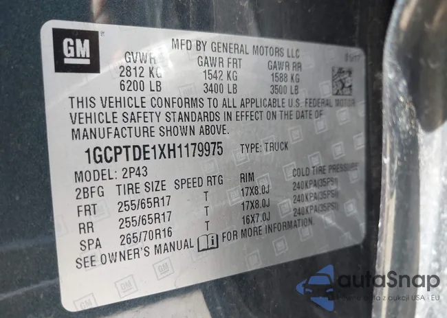 1GCPTDE1XH1179975: 40305182