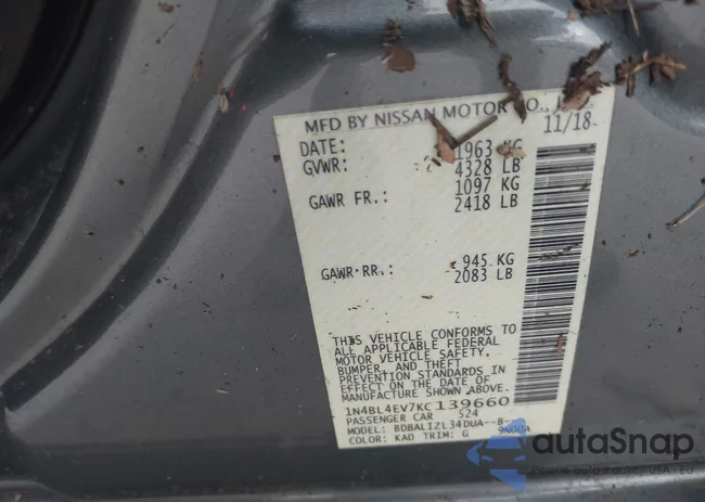 1N4BL4EV7KC139660: 40304724