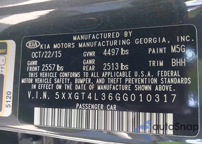 5XXGT4L36GG010317: 40307479