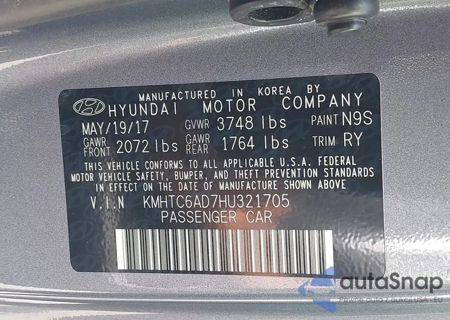 KMHTC6AD7HU321705: 40307553