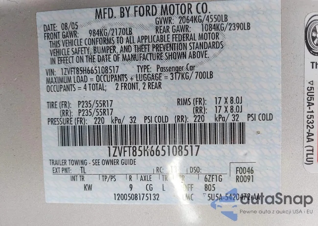 1ZVFT85H665108517: 40310063