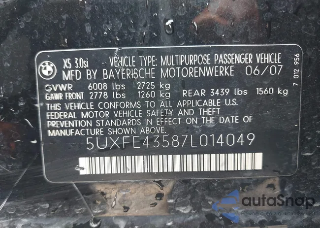 5UXFE43587L014049: 40314368