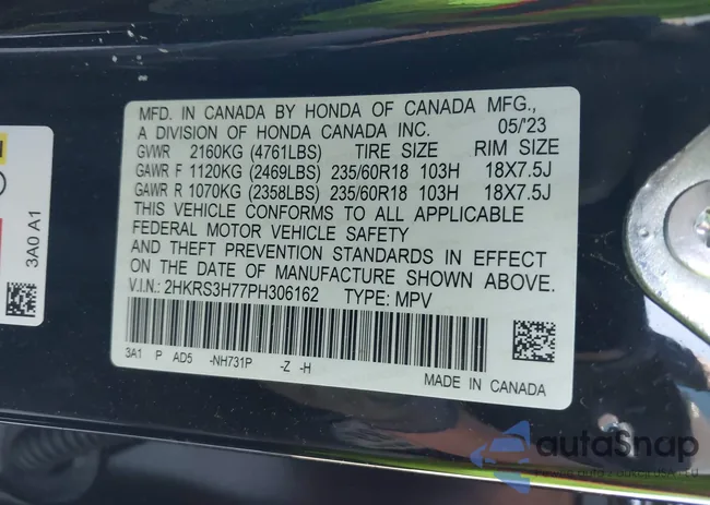 2HKRS3H77PH306162: 40317430