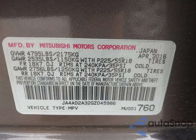 JA4AD2A32GZ045986: 40318016