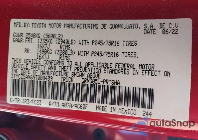 3TYCZ5AN6NT088409: 40320472