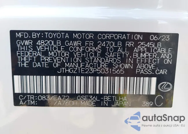 JTHGZ1E23P5031565: 40320853