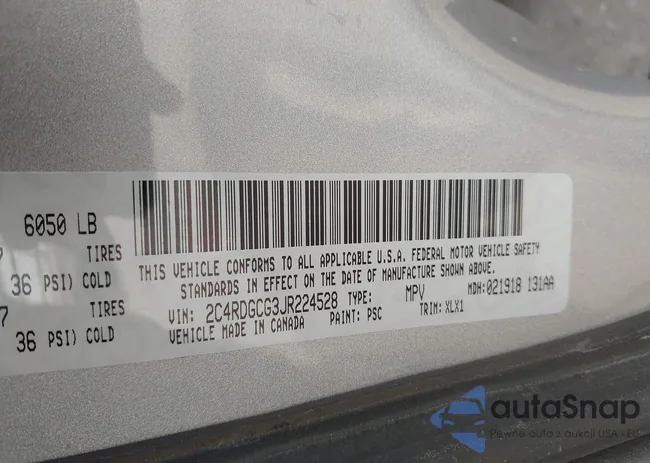 2C4RDGCG3JR224528: 40322126