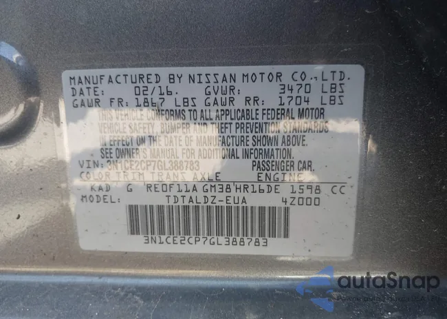 3N1CE2CP7GL388783: 40323953