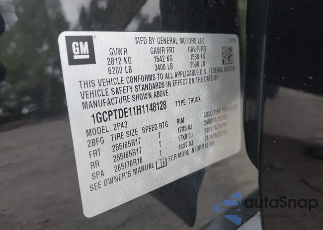 1GCPTDE11H1148128: 40326177