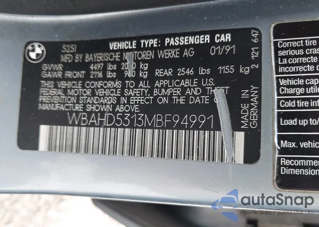 WBAHD5313MBF94991: 40326667