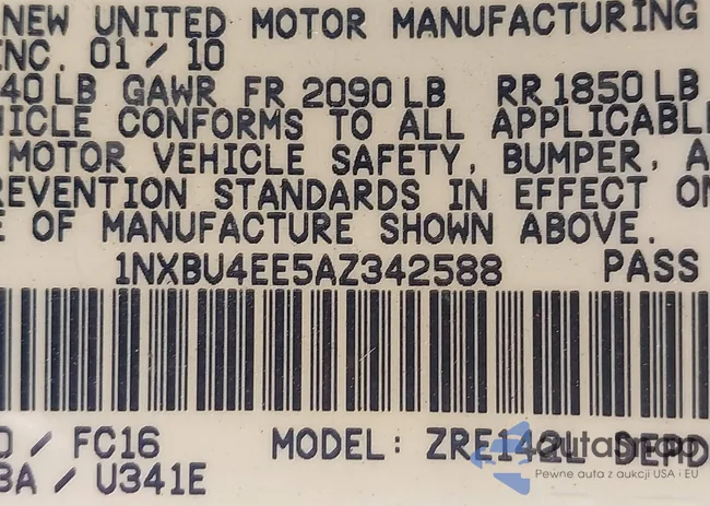 1NXBU4EE5AZ342588: 40328152