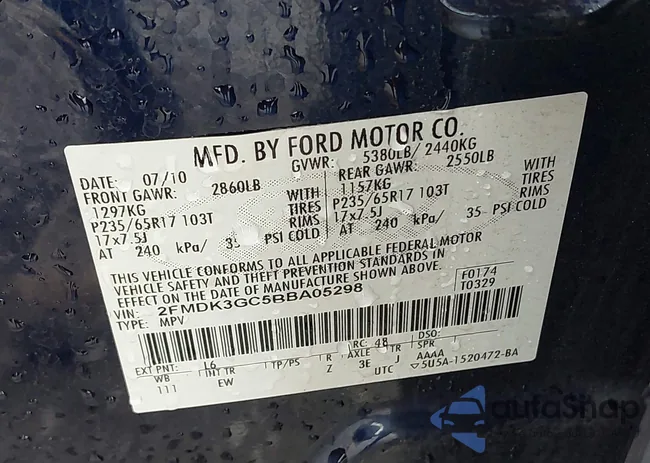 2FMDK3GC5BBA05298: 40331113