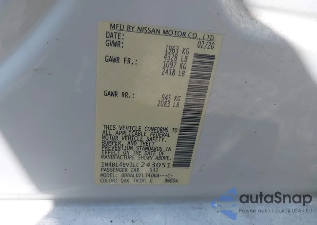 1N4BL4BV1LC243051: 40330624