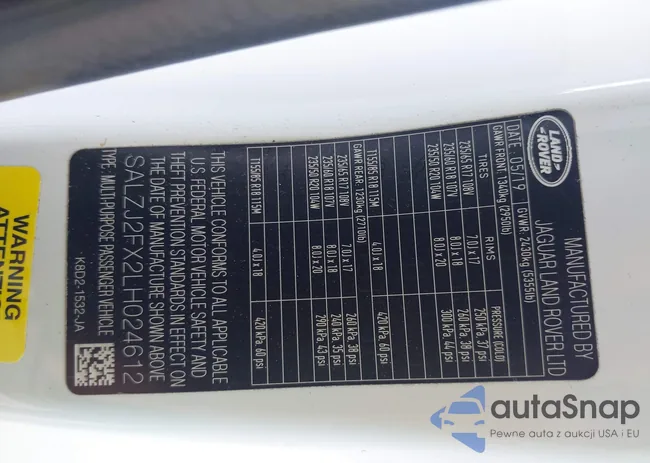 SALZJ2FX2LH024612: 40331545