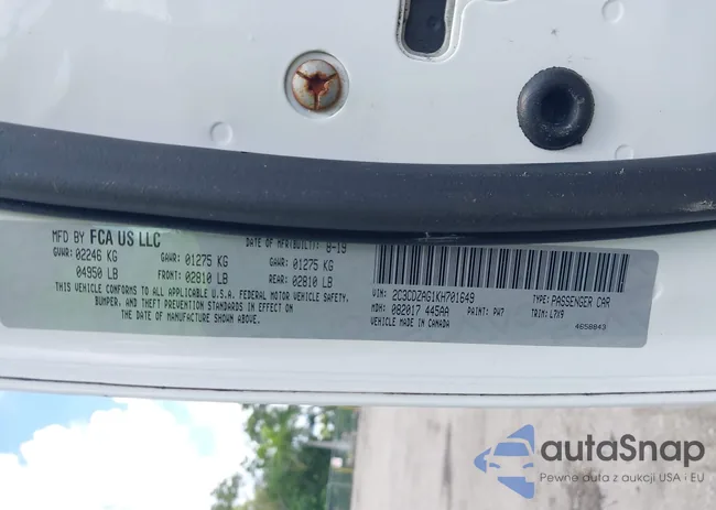 2C3CDZAG1KH701649: 40331605