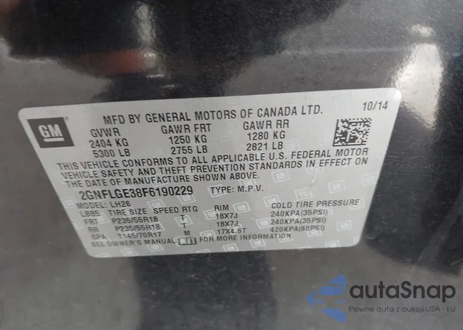 2GNFLGE38F6190229: 40335072