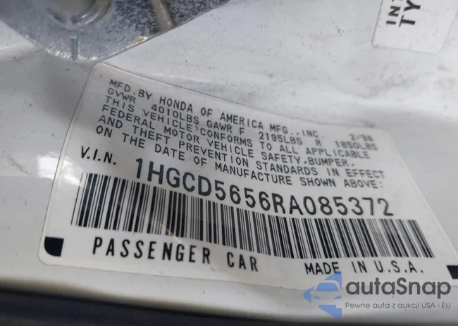 1HGCD5656RA085372: 40337421