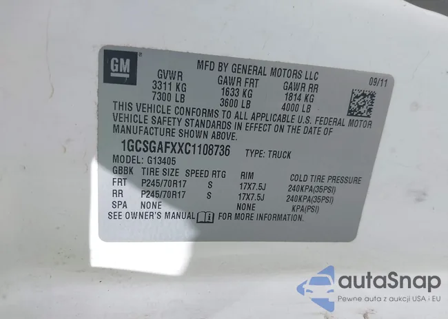 1GCSGAFXXC1108736: 40338125