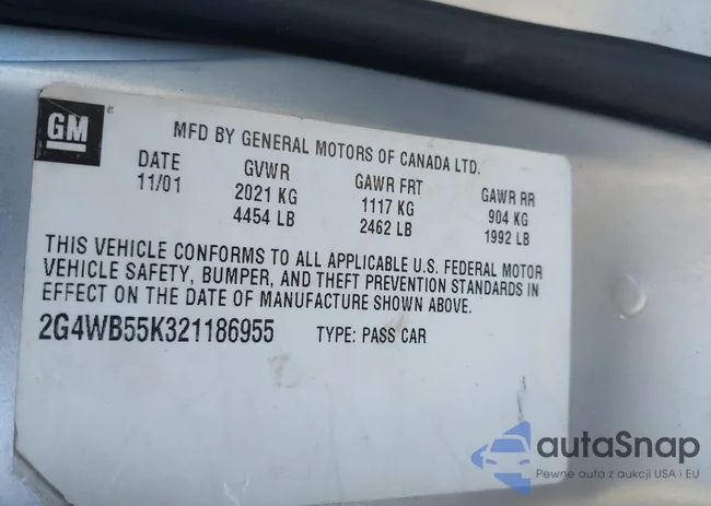 2G4WB55K321186955: 40337619