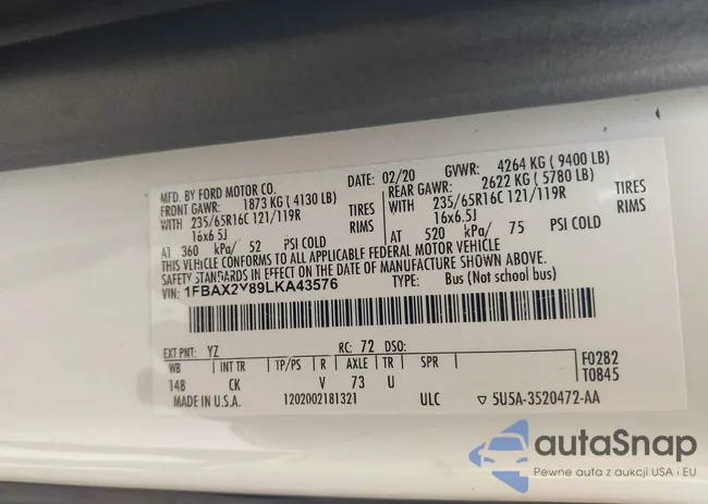 1FBAX2Y89LKA43576: 40343439