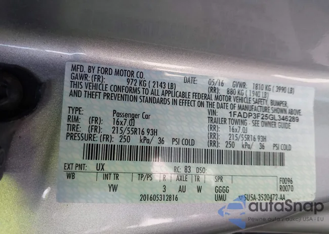 1FADP3F25GL346289: 40342629