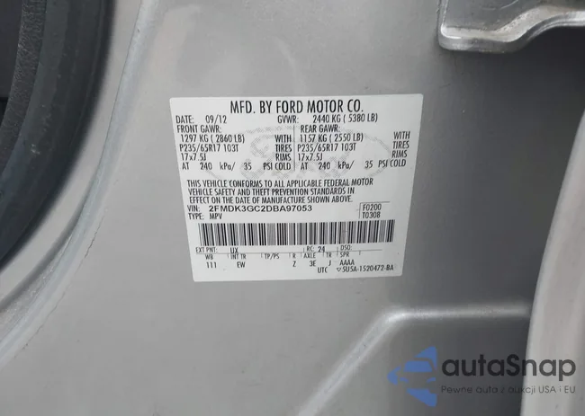 2FMDK3GC2DBA97053: 40343997