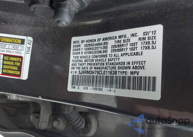 5J6RM3H79CL011638: 40343685