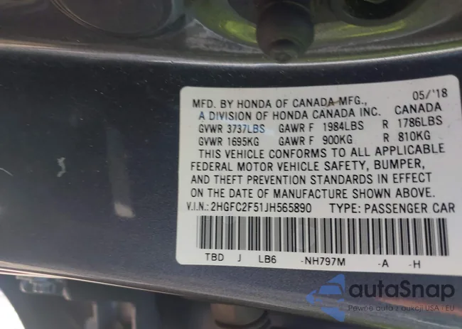 2HGFC2F51JH565890: 40344836