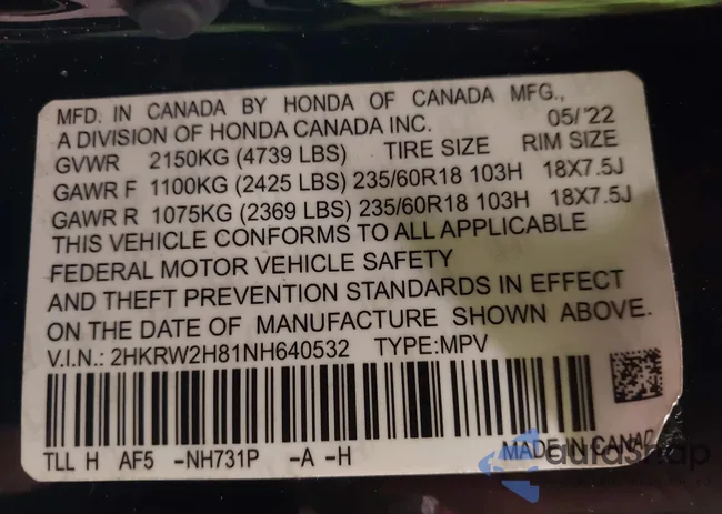 2HKRW2H81NH640532: 40346351