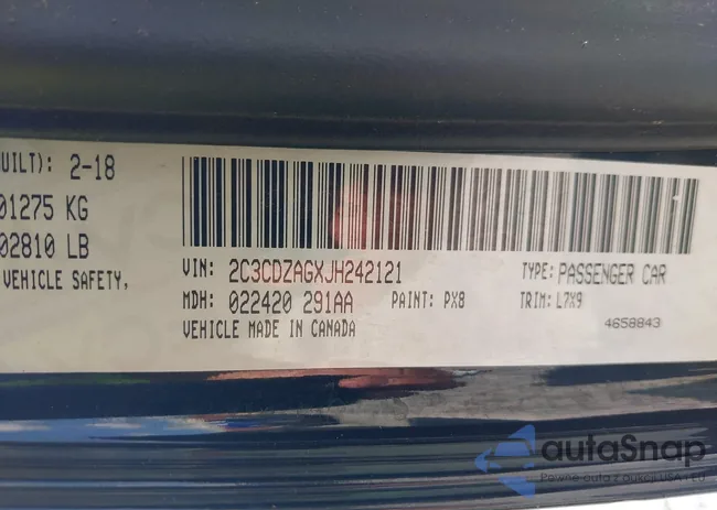 2C3CDZAGXJH242121: 40346904