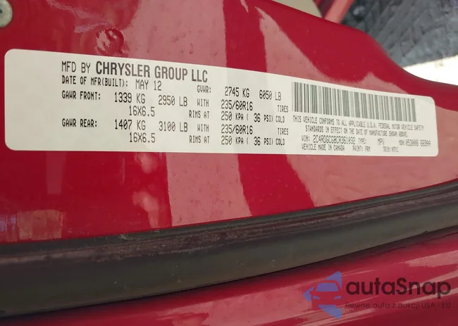 2C4RDGCG8CR361032: 40347100