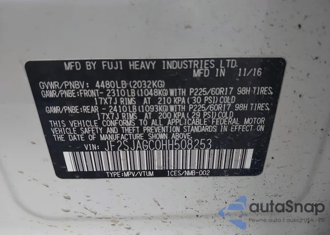 JF2SJAGC0HH508253: 40347222