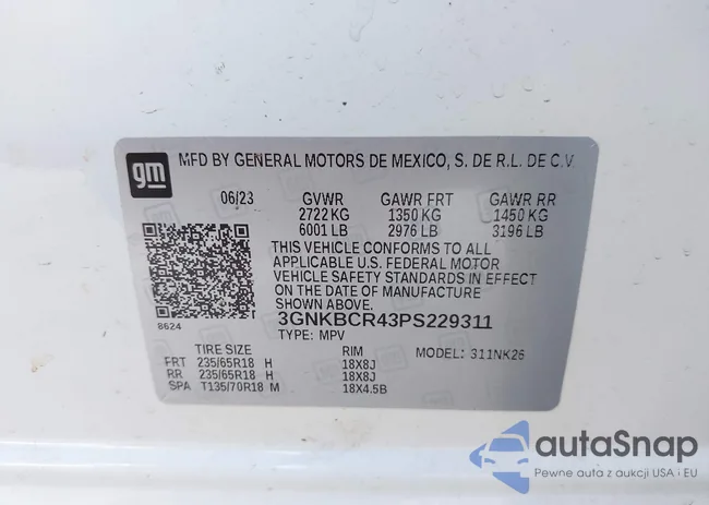 3GNKBCR43PS229311: 40352410